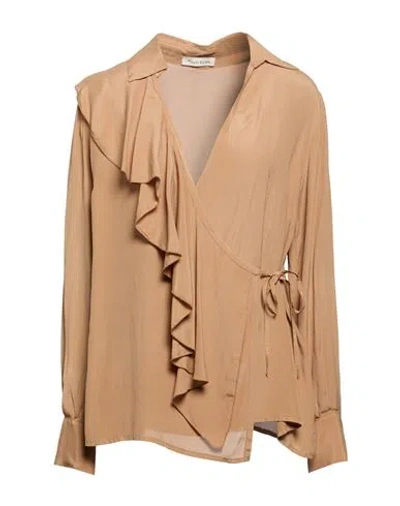 Manila Grace Woman Top Camel Size 4 Viscose, Silk In Sand