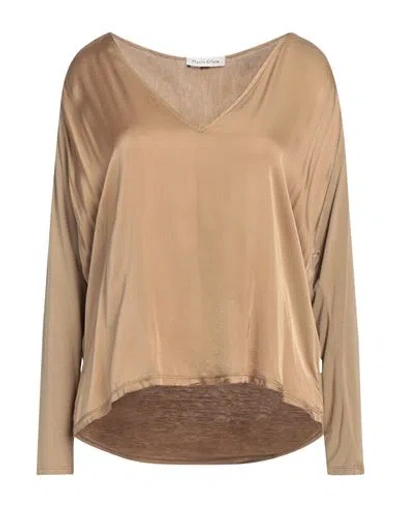 Manila Grace Woman Top Camel Size 8 Viscose