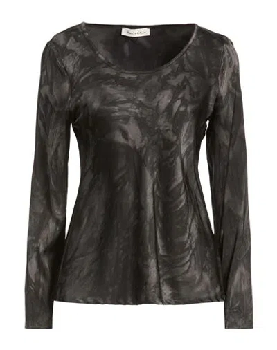 Manila Grace Woman Top Charcoal Size 4 Viscose, Elastane In Gray