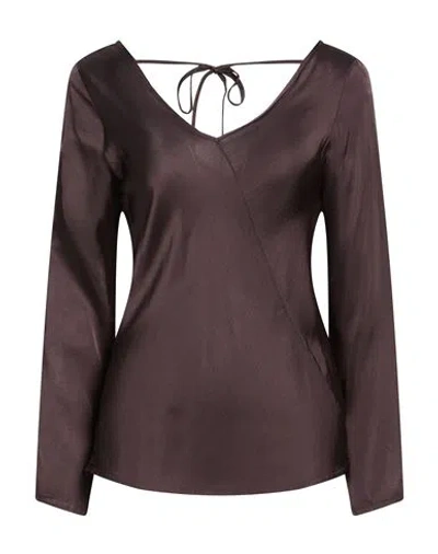 Manila Grace Woman Top Chocolate Brown Size 8 Viscose