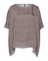 Manila Grace Blouses In Brown