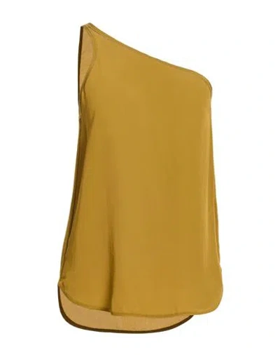 Manila Grace Woman Top Khaki Size 4 Acetate, Silk, Polyamide In Brown