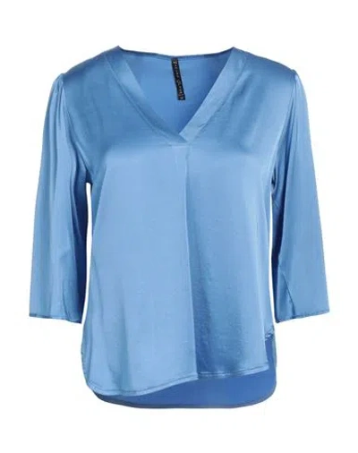 Manila Grace Woman Top Light Blue Size 12 Viscose, Elastane