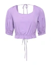 Manila Grace Woman Top Mauve Size 2 Polyester, Cotton In Purple