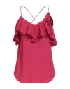 Manila Grace Woman Top Magenta Size 6 Acetate, Silk In Purple