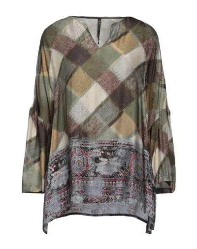 Manila Grace Woman Blouse Military Green Size 12 Viscose