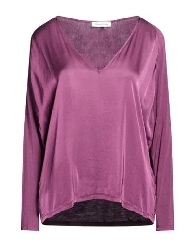 Manila Grace Woman Top Plum Size 10 Viscose In Purple