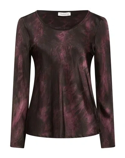 Manila Grace Woman Top Plum Size 2 Viscose, Elastane In Purple