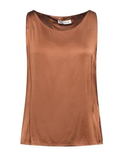 Manila Grace Woman Top Rust Size 4 Viscose, Elastane In Red
