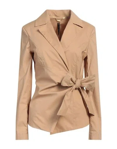 Manila Grace Woman Top Sand Size 6 Cotton In Beige