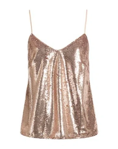 Manila Grace Woman Top Sand Size 8 Polyester In Gold