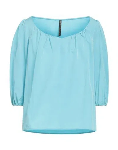 Manila Grace Woman Top Sky Blue Size 4 Polyester, Cotton