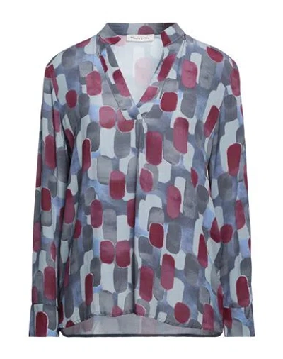 Manila Grace Woman Top Slate Blue Size 8 Viscose