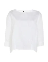 Manila Grace Woman Top White Size 8 Lyocell, Polyester In White