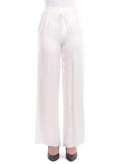 Manila Grace Woman Trousers P052vu Ma043 Double Fas Off White