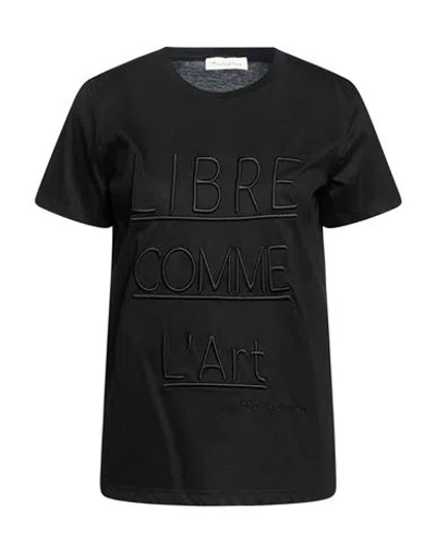 Manila Grace Woman T-shirt Black Size Xl Cotton, Modal