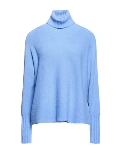 Manila Grace Woman Turtleneck Azure Size Xs Viscose, Polyester, Polyamide In Blue