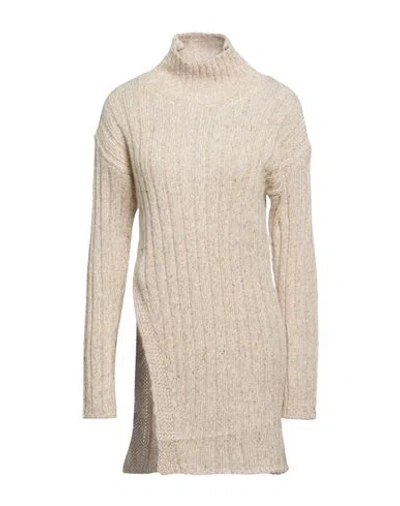 Manila Grace Woman Turtleneck Beige Size M Acrylic, Polyamide, Wool, Polyester In Sand