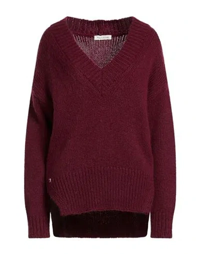 Manila Grace Woman Turtleneck Burgundy Size S Alpaca Wool, Wool, Acrylic, Polyamide In Red