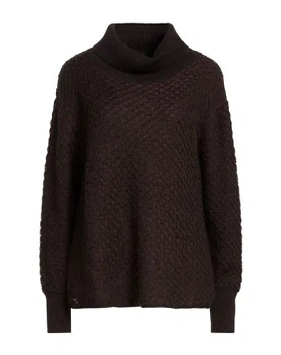Manila Grace Woman Turtleneck Dark Brown Size S Acrylic, Polyamide, Mohair Wool