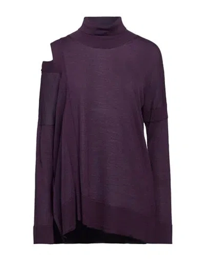 Manila Grace Woman Turtleneck Dark Purple Size S Acrylic, Wool, Viscose