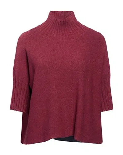 Manila Grace Woman Turtleneck Garnet Size L Viscose, Polyester, Polyamide In Red