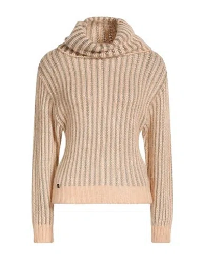 Manila Grace Woman Turtleneck Light Pink Size Xs Polyester, Acrylic, Wool, Mohair Wool, Polyamide In Brown