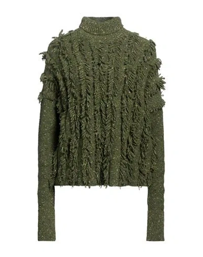 Manila Grace Woman Turtleneck Military Green Size S Wool, Polyamide, Viscose, Polyester