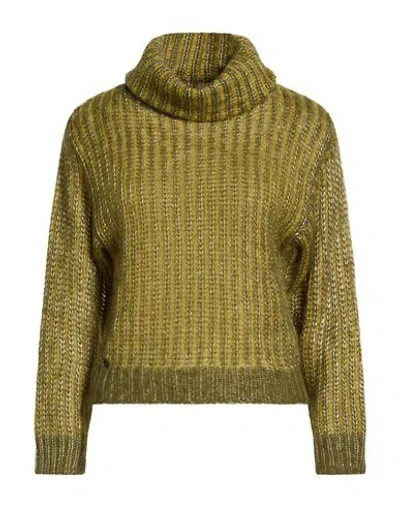 Manila Grace Woman Turtleneck Military Green Size Xs Polyester, Acrylic, Wool, Mohair Wool, Polyamid