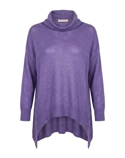 Manila Grace Woman Turtleneck Purple Size S Acrylic, Polyamide, Mohair Wool