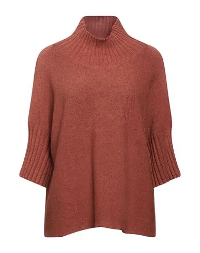 Manila Grace Woman Turtleneck Tan Size L Viscose, Polyester, Polyamide In Brown
