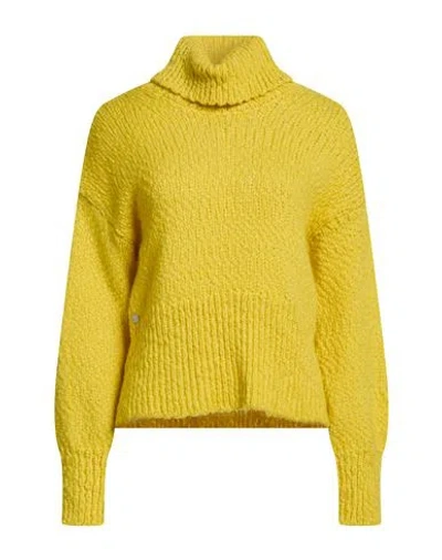 Manila Grace Woman Turtleneck Yellow Size S Wool, Polyamide