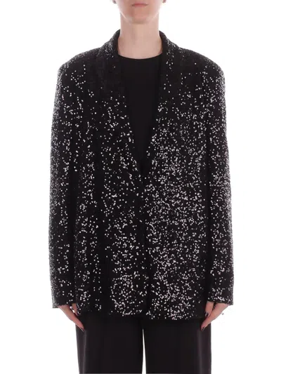 Manila Grace Women's Jacket G185py Ma001 Black Sequins Jacket