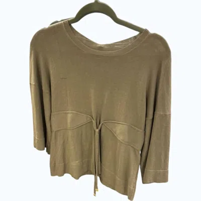 Manila Grace Women's Tie Shirt In Green In Brown