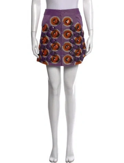 Pre-owned Manish Arora Graphic Print Mini Skirt In Purple