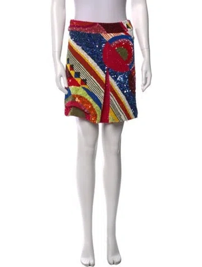 Pre-owned Manish Arora Nylon Mini Skirt In Red