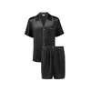Manito Authentic Men's Short Pajama Set - Black In Black