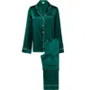 Manito Authentic Women's Pajama Set - Dark Green, White In Green