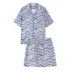 Manito Men's Blue Ocean Wave Men's Short Pajama Set In Blue