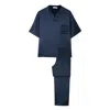 Manito Men's Remington Men's Short Sleeve Pajama Set - Medieval Blue In Blue