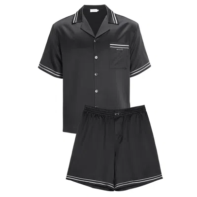 Manito Men's Ribbon Men's Short Pajama Set - Black