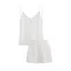 Manito Monogram Women's Camisole Set - White In White