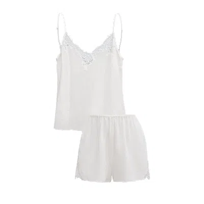 Manito Monogram Women's Camisole Set - White