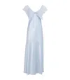 Manito Mulberry Silk Chiffon Crete Nightie In Blue
