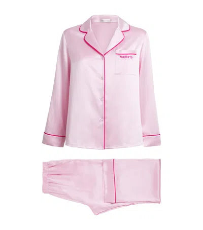 Manito Mulberry Silk Macaron Pyjamas In Pink