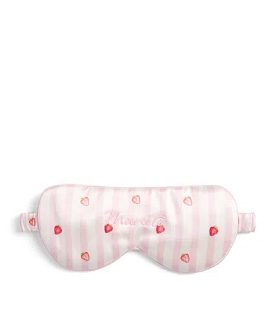 Manito Mulberry Silk Summer Fruits Eye Mask In Pink