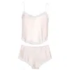 Manito Pink / Purple Wedding Women's Lace Silk Pajama Set - Ballet -pink