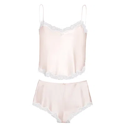 Manito Pink / Purple Wedding Women's Lace Silk Pajama Set - Ballet -pink