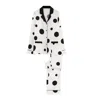 Manito Polka Dots Women's Pajama Set - Black In Black
