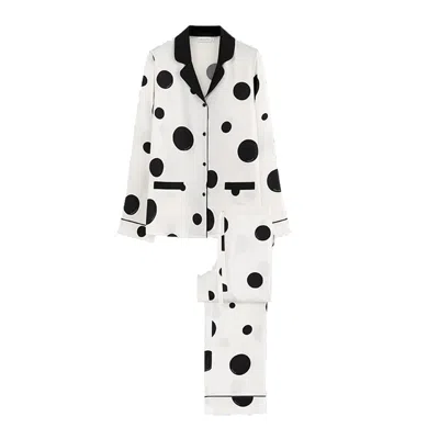 Manito Polka Dots Women's Pajama Set - Black